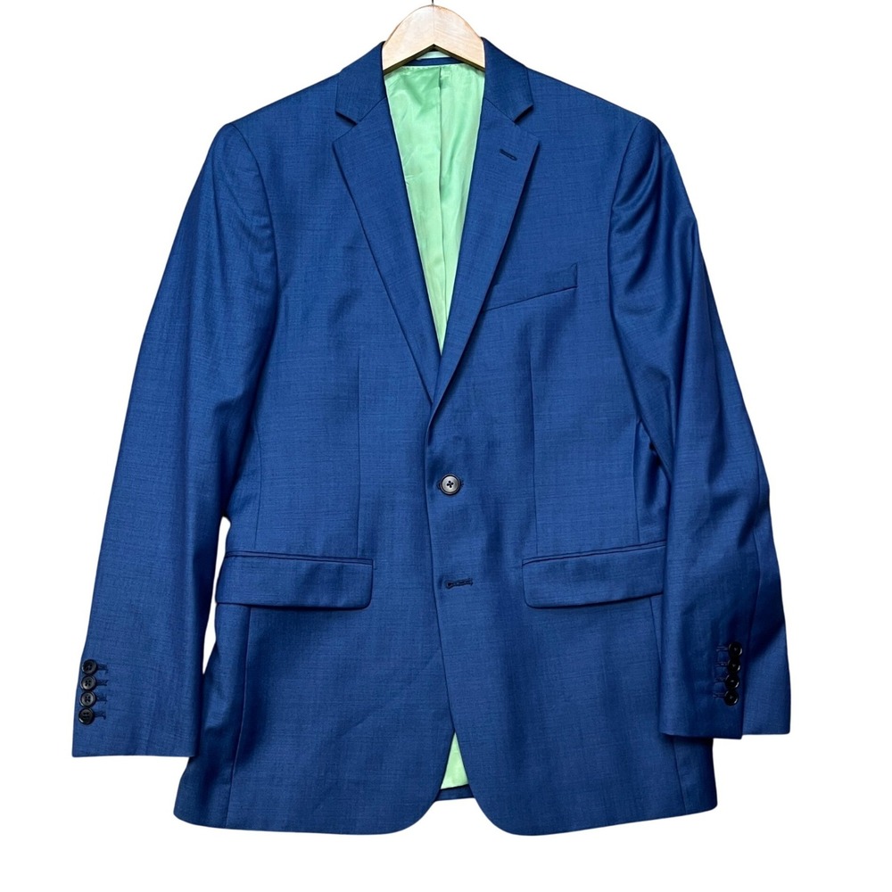 Charles Tyrwhitt Blazer Mens 38R Blue Slim Fit Wool 2 Button Double Vent Jacket